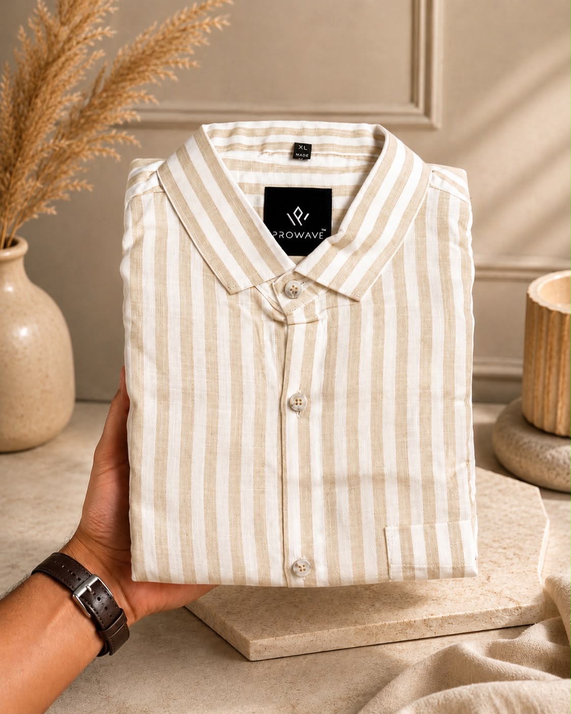 Ashadam Special Premium Linen Cotton Striped Shirt | ₹550