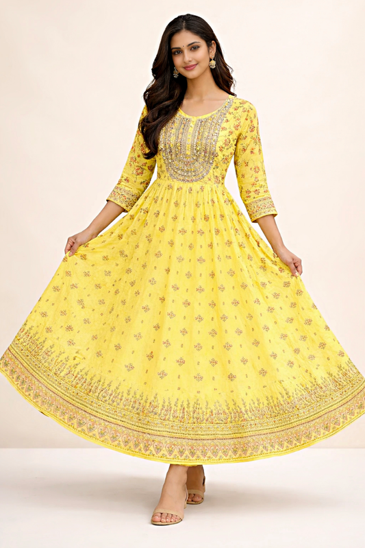 Heavy Gheera | Mul Cotton Frock