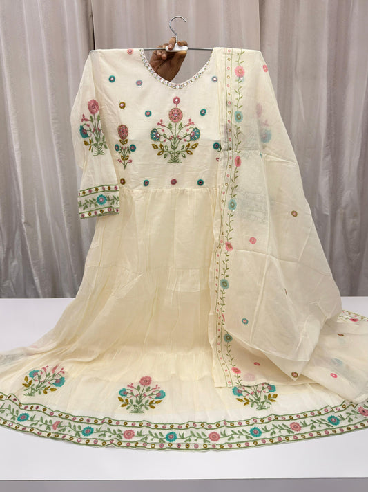 Anarkali Kurti Set with Dupatta - Cotton 3 Piece Suit | LIKE N LIKE