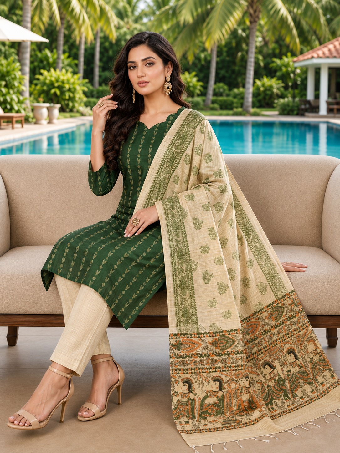 Handloom 3-Piece Suit Set with Functional Pocket & Art Dupatta @ ₹949/- | Free Shipping | Arrows