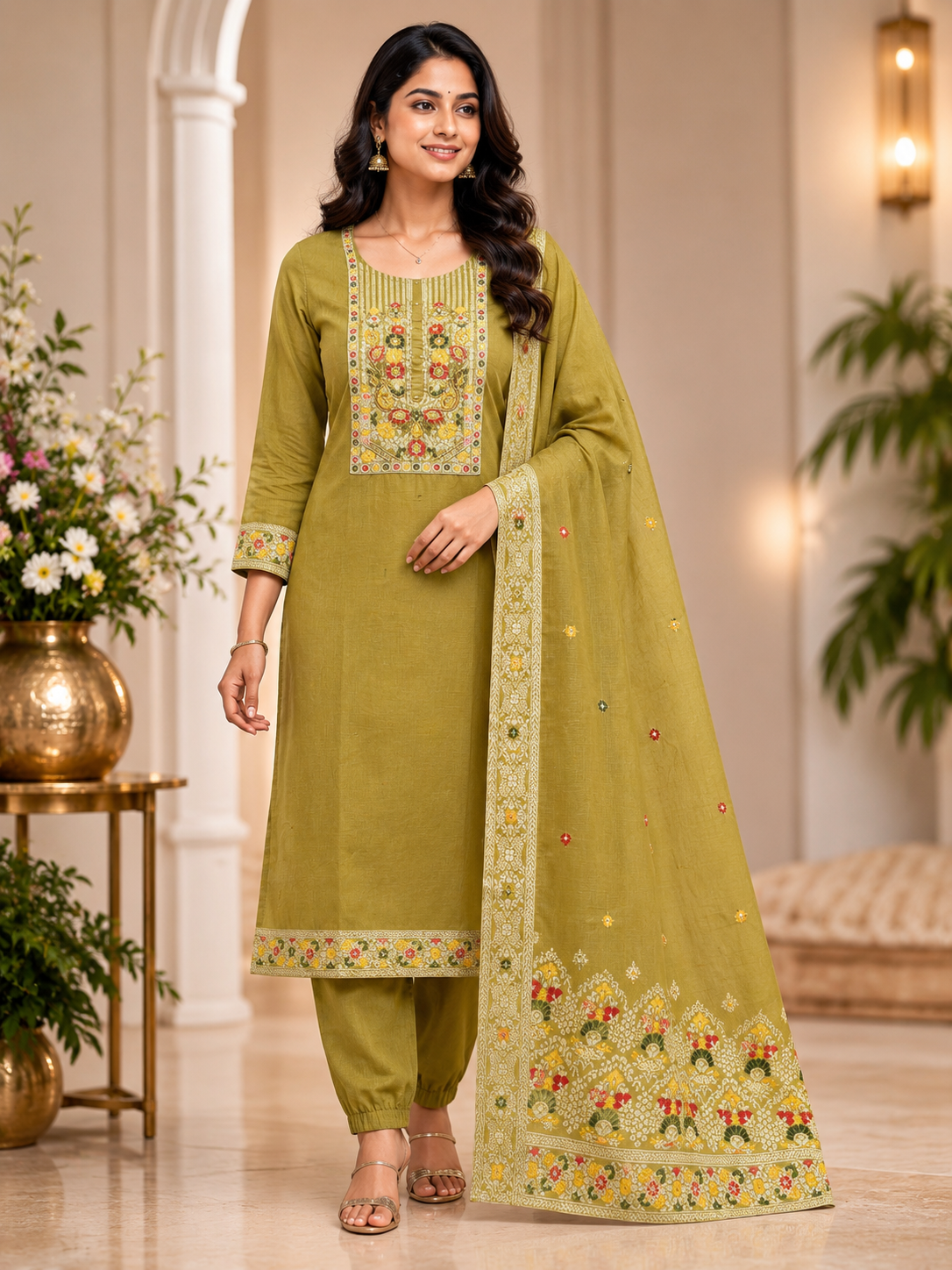 ✨ Elegant Embroidery | Premium Jamdhani Fabric | Free Shipping 🛍️🎉 | L-J56
