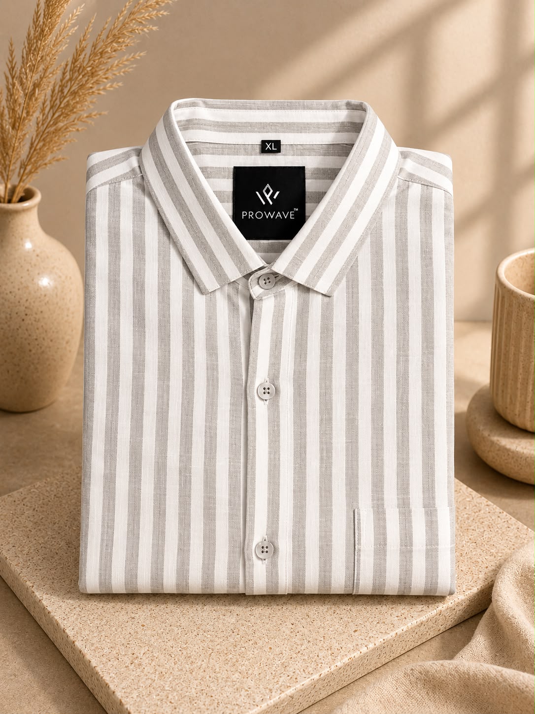 Ashadam Special Premium Linen Cotton Striped Shirt | ₹550