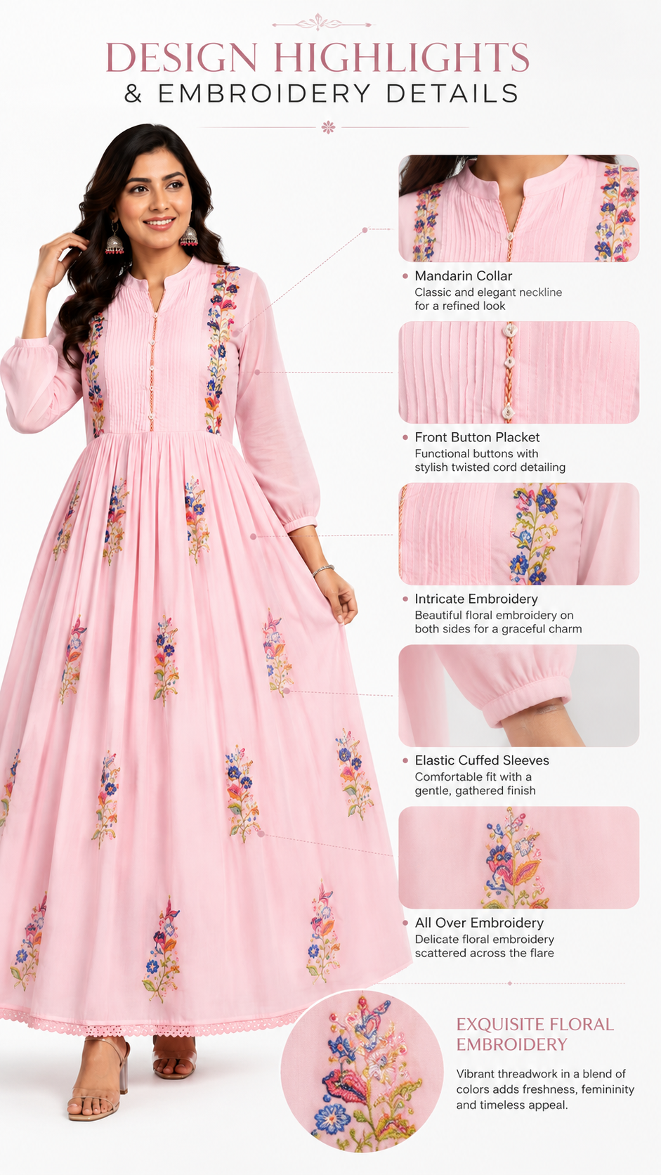 Mul Cotton Embroidery Frock - XXL Special 🏷️