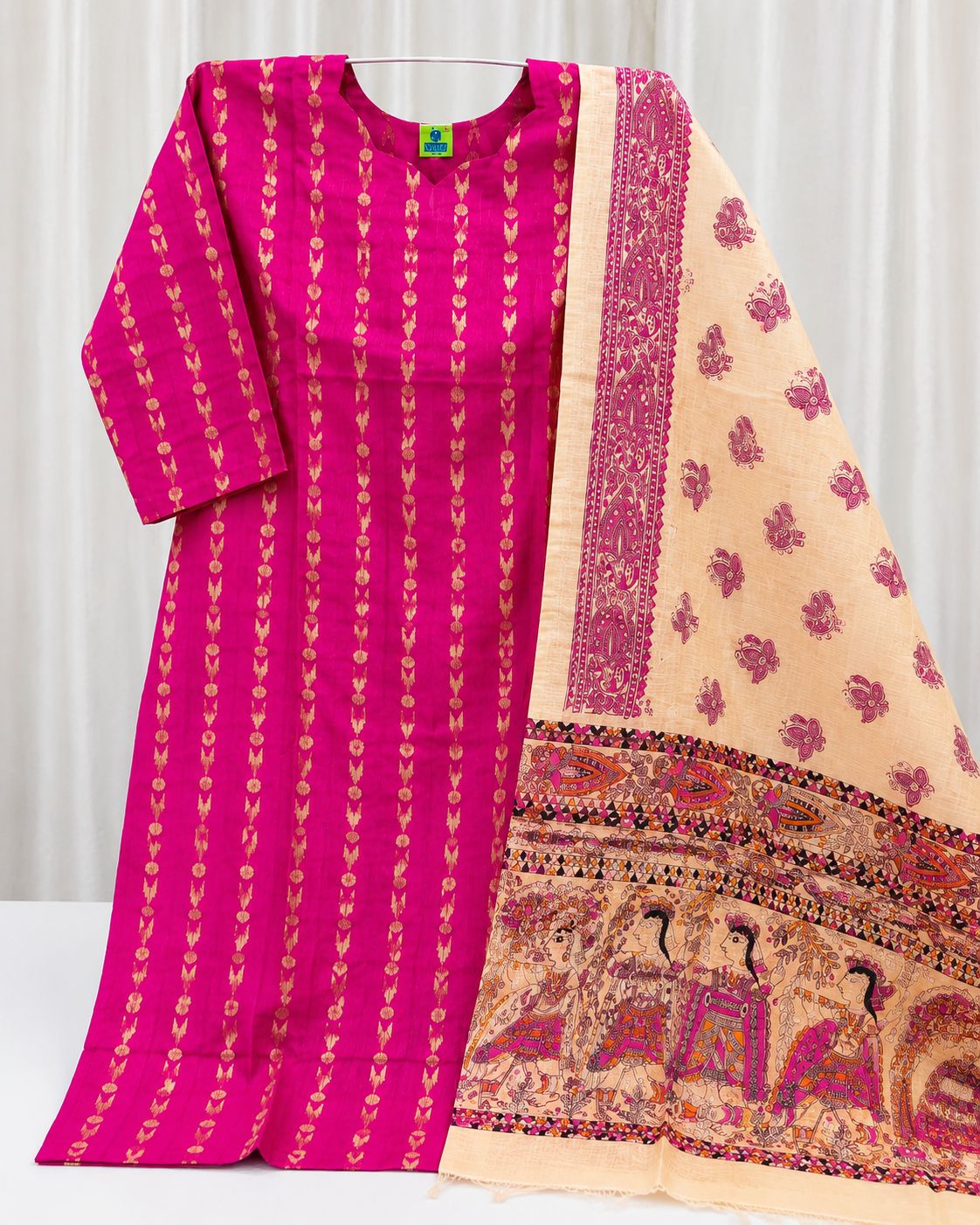 Handloom 3-Piece Suit Set with Functional Pocket & Art Kalamkari Dupatta @ ₹950/- | Free Shipping| Arrows
