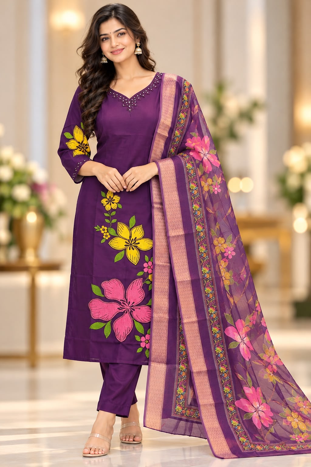 Premium Floral Soft Glass Tissue 3-Piece Set
