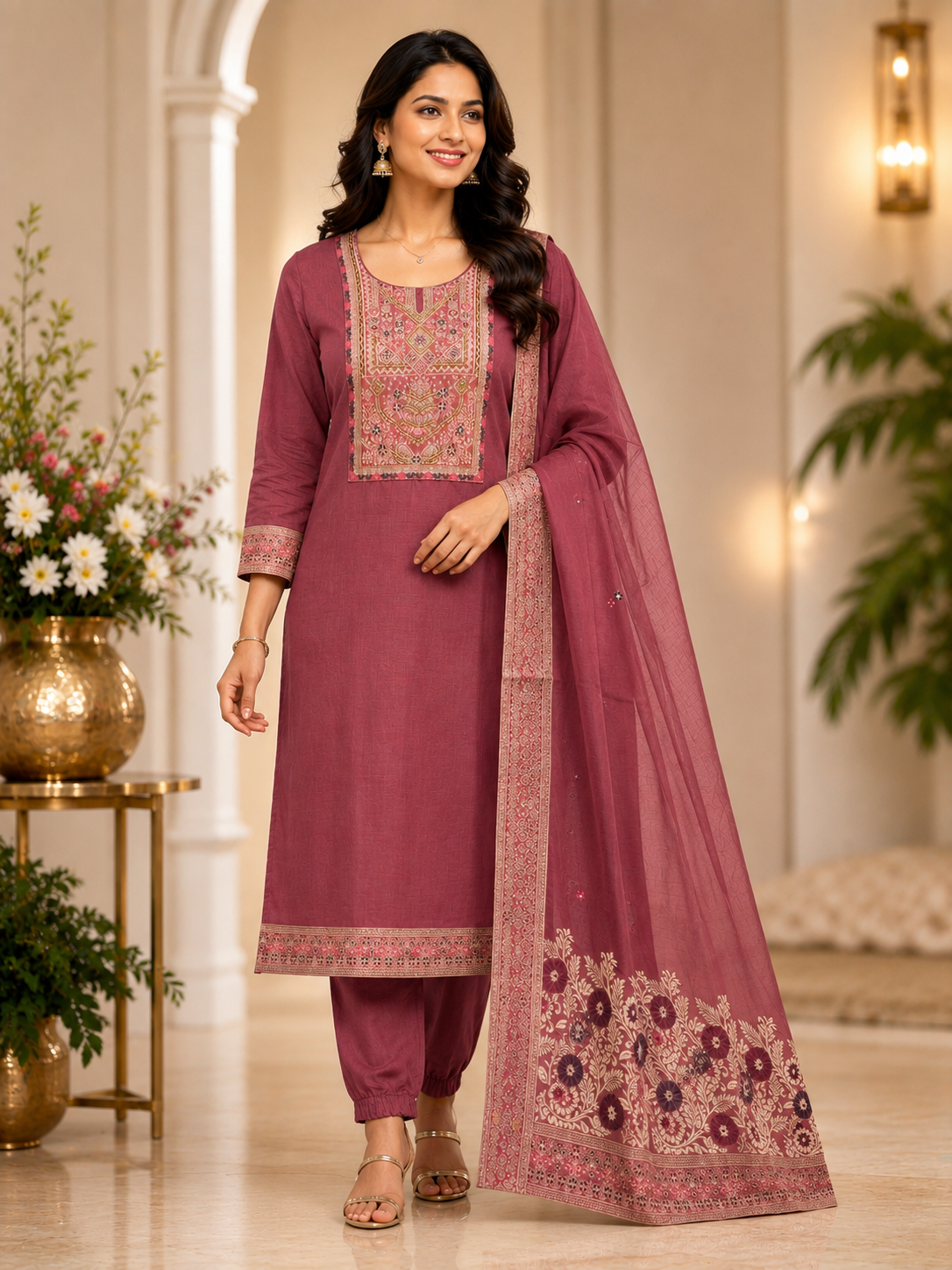 ✨ Elegant Embroidery | Premium Jamdhani Fabric | Free Shipping 🛍️🎉 | L-J56