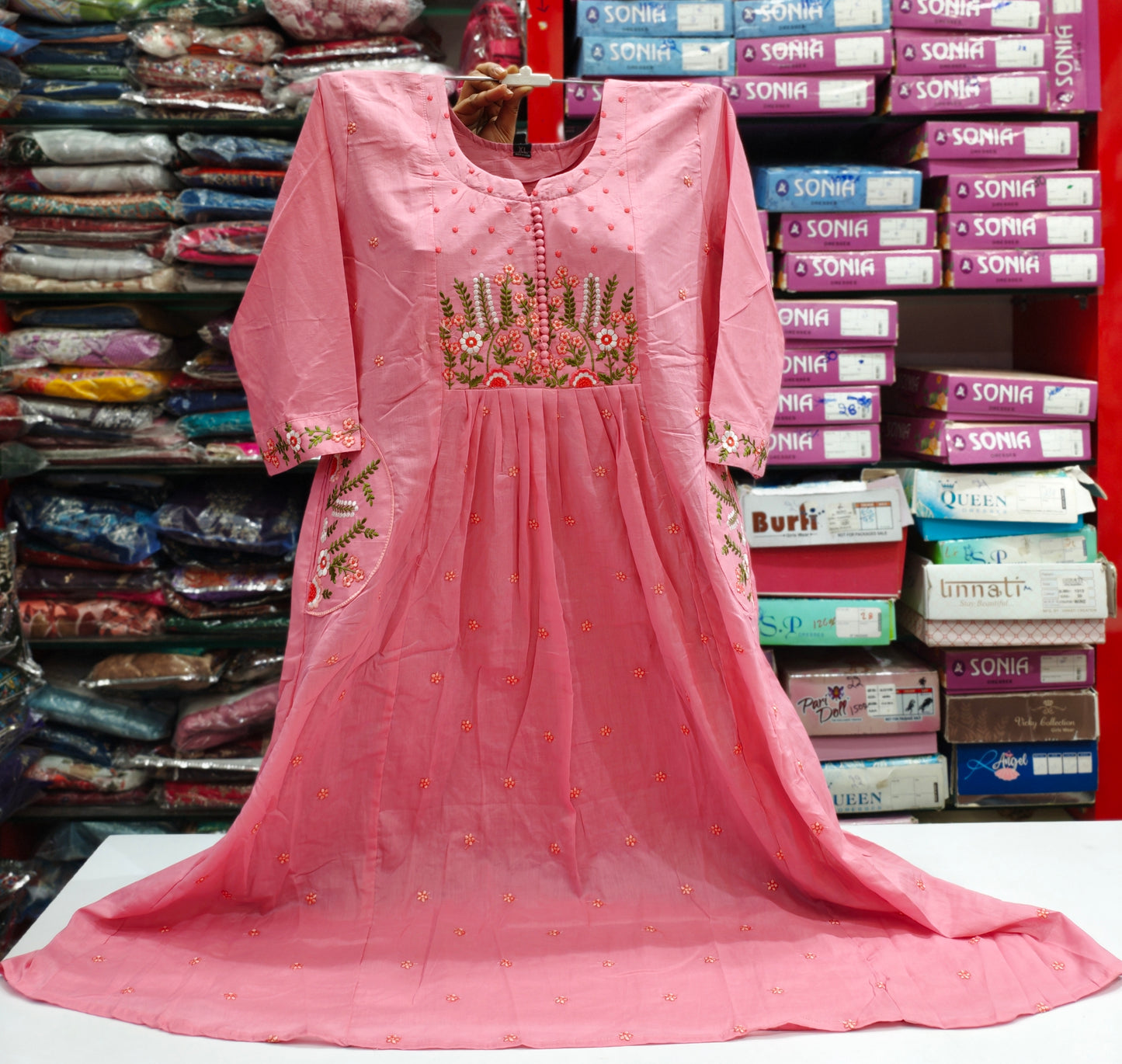 Mul Cotton |Knot Work  Frock
