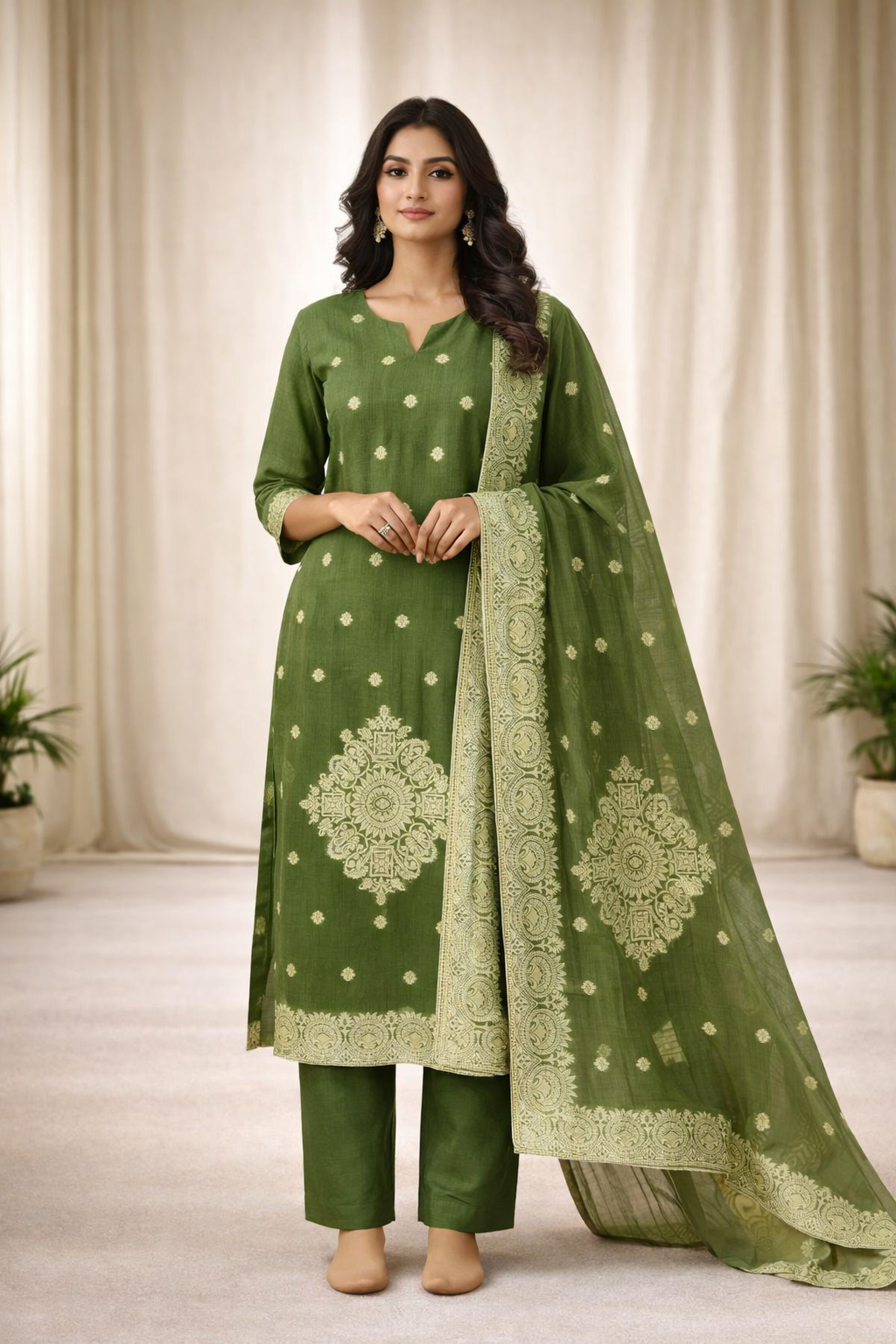 Elegant Pattu 3-Piece Set 🌟