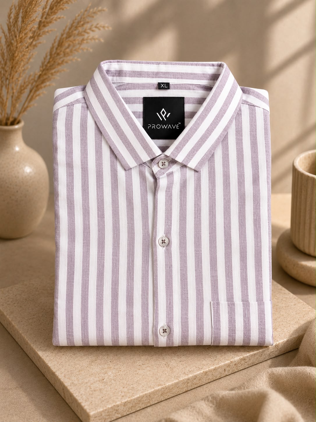 Ashadam Special Premium Linen Cotton Striped Shirt | ₹550