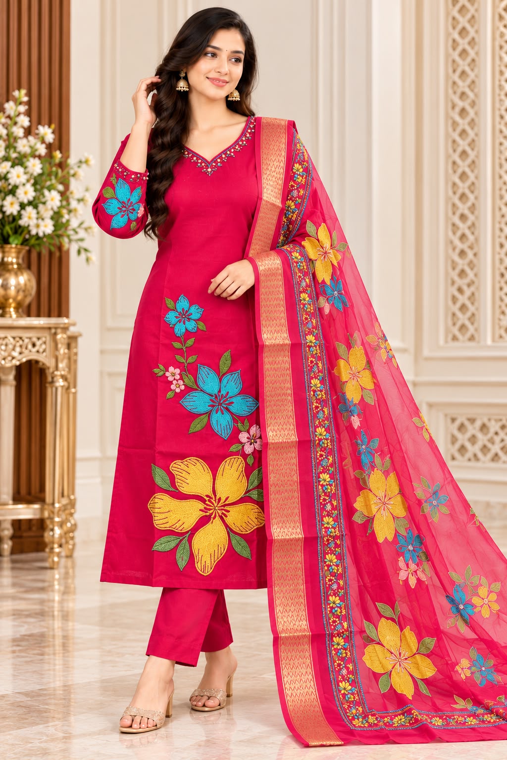 Premium Floral Soft Glass Tissue 3-Piece Set