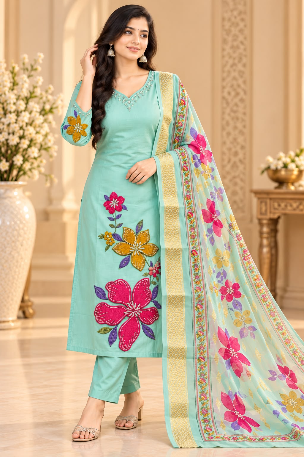 Premium Floral Soft Glass Tissue 3-Piece Set