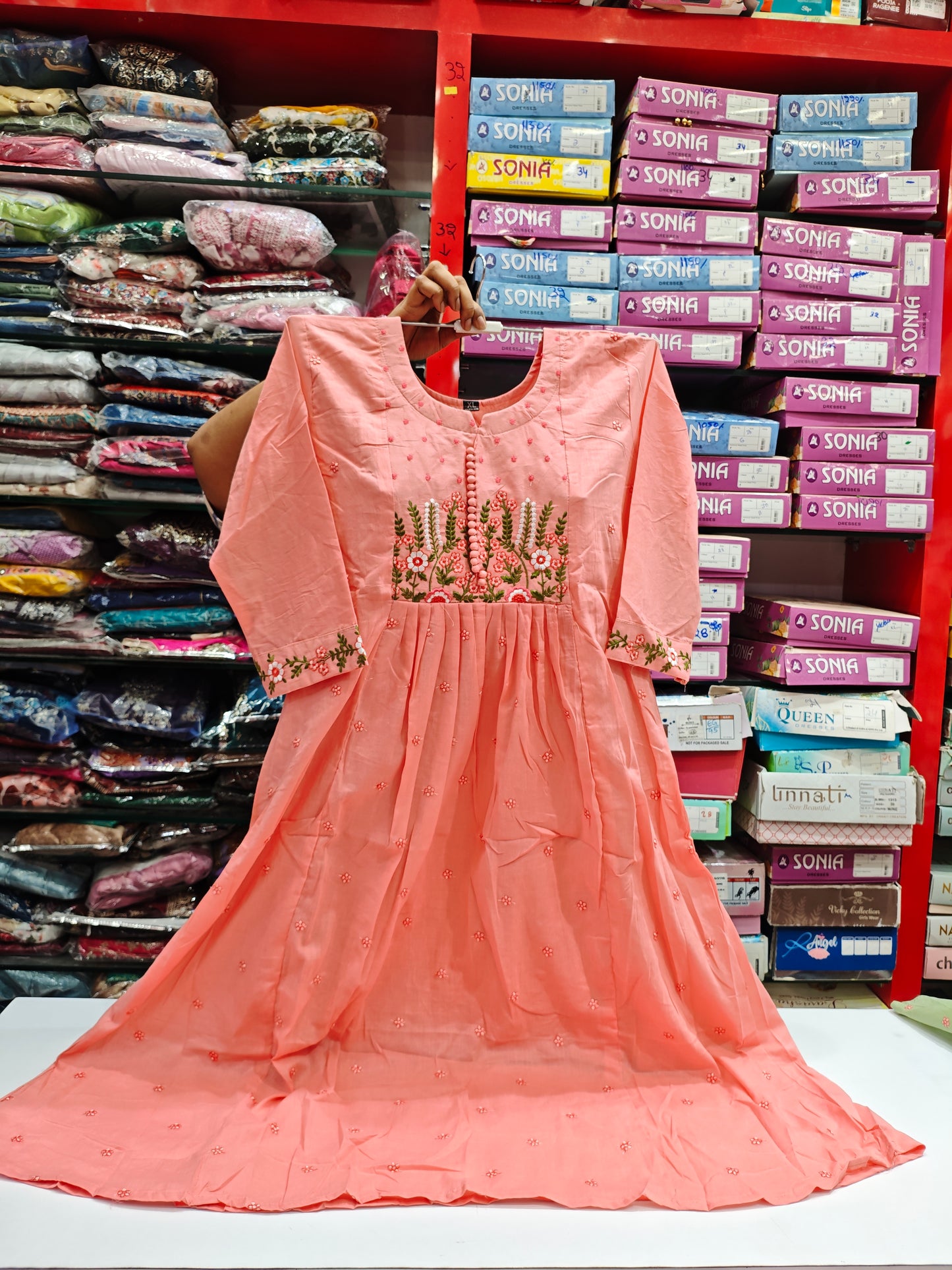 Mul Cotton |Knot Work  Frock
