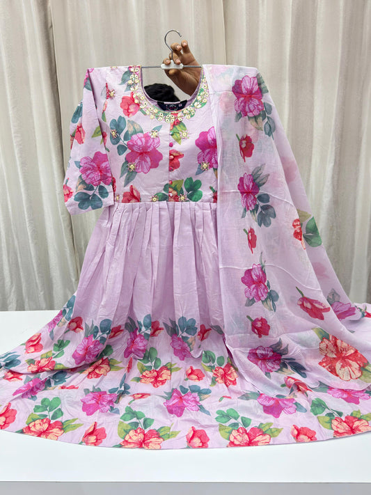 Floral Mul Cotton 3-Piece Suit Set