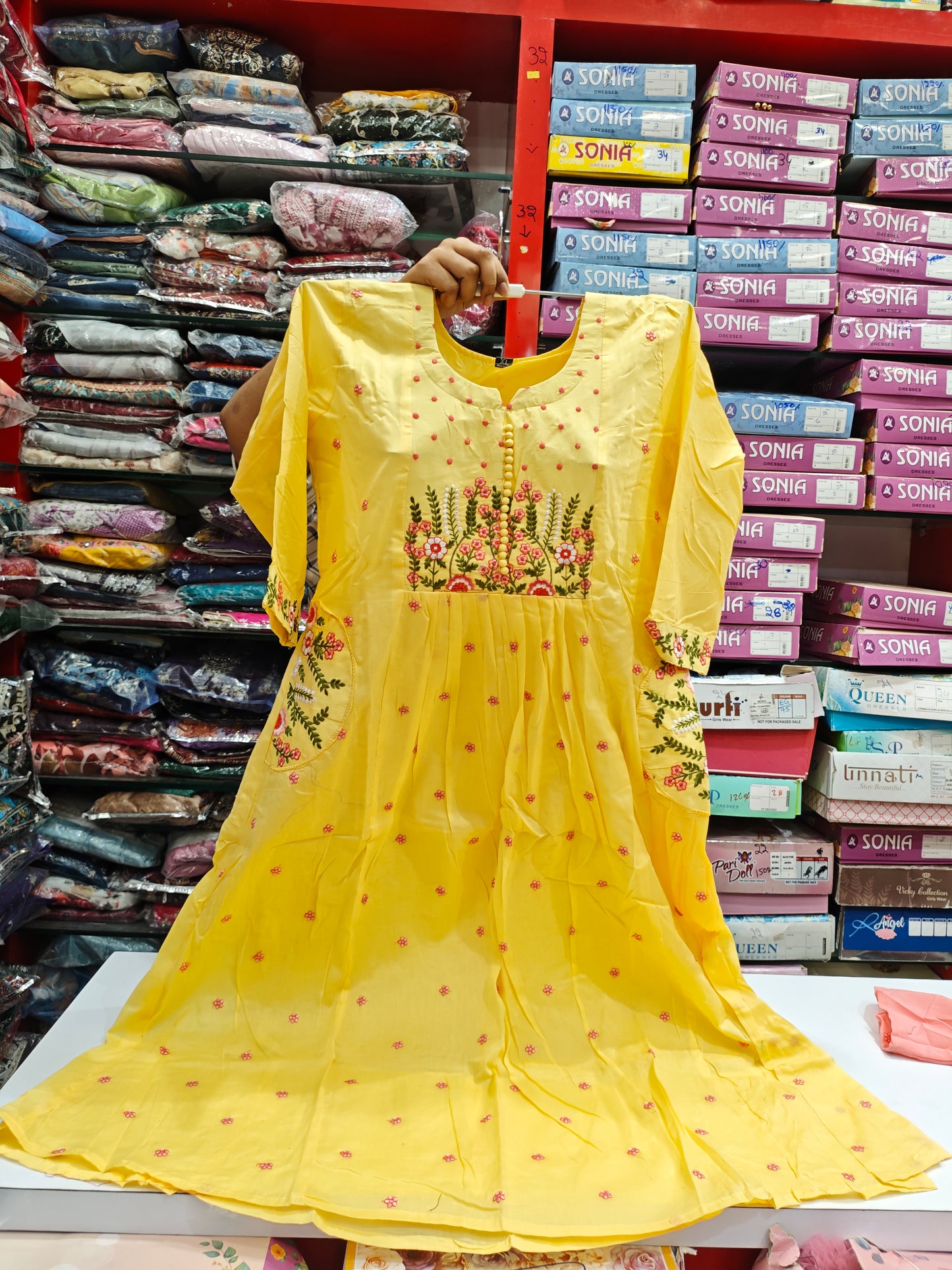 Mul Cotton |Knot Work  Frock