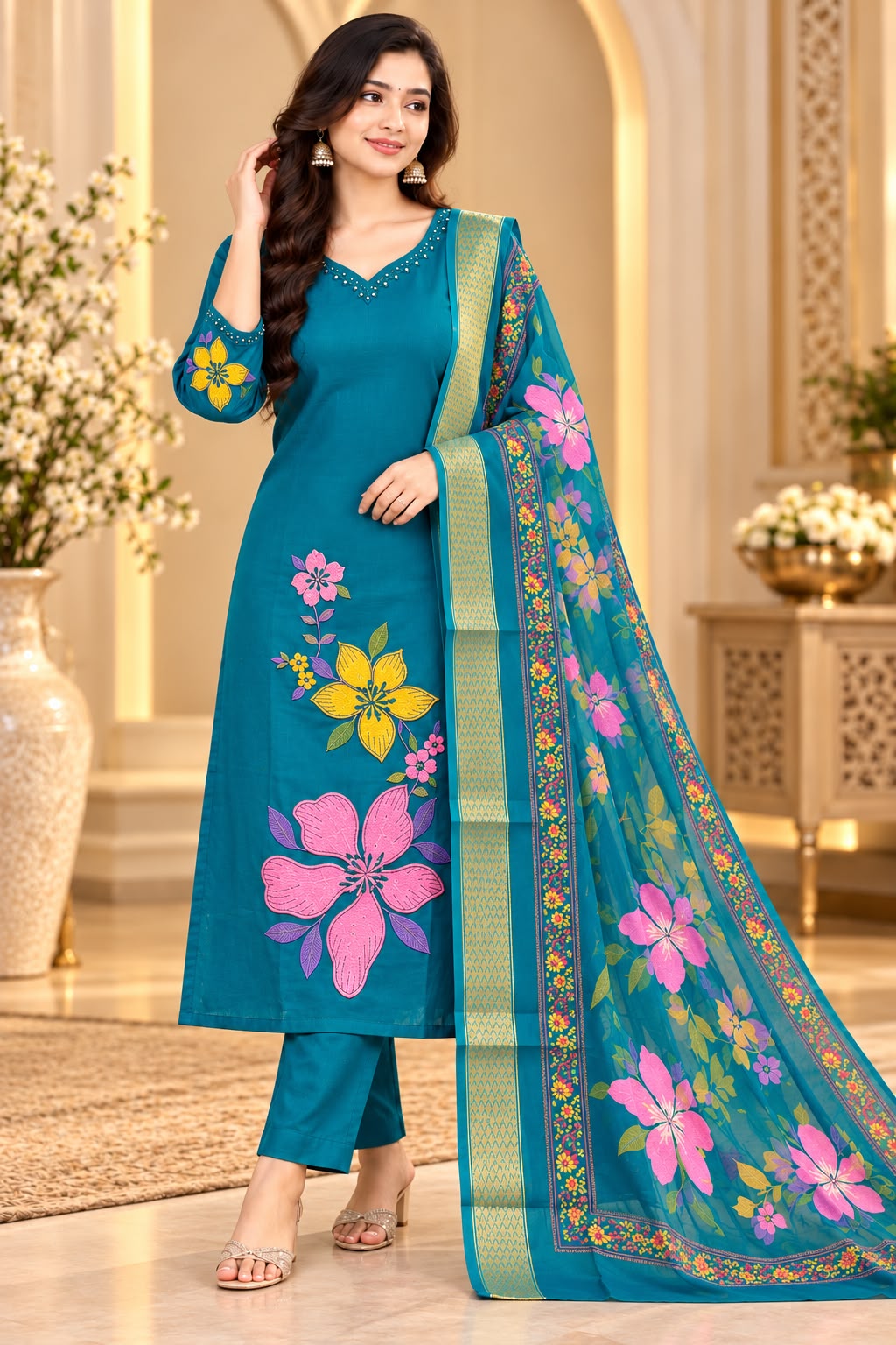 Premium Floral Soft Glass Tissue 3-Piece Set