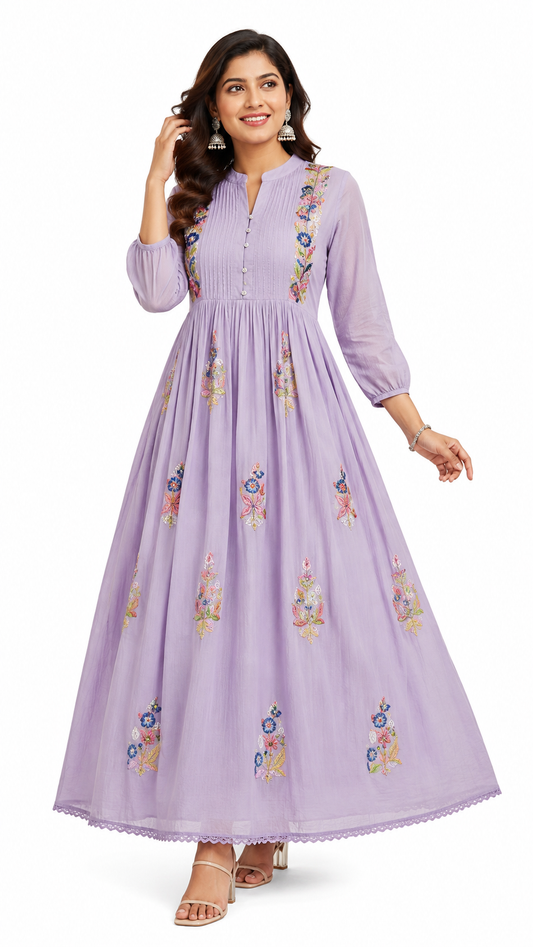 Mul Cotton Embroidery Frock - XXL Special 🏷️