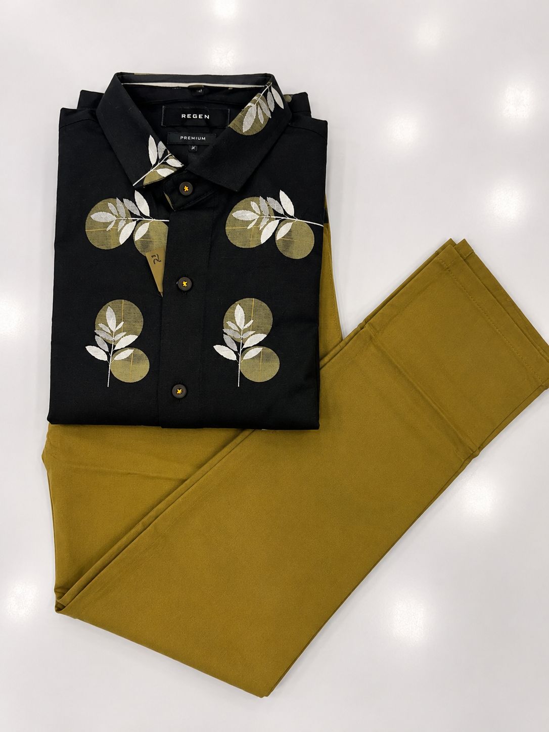 Men’s Abstract Botanical Print Shirt & Trouser Combo Set | 1300/-  (Sizes M–XXL)