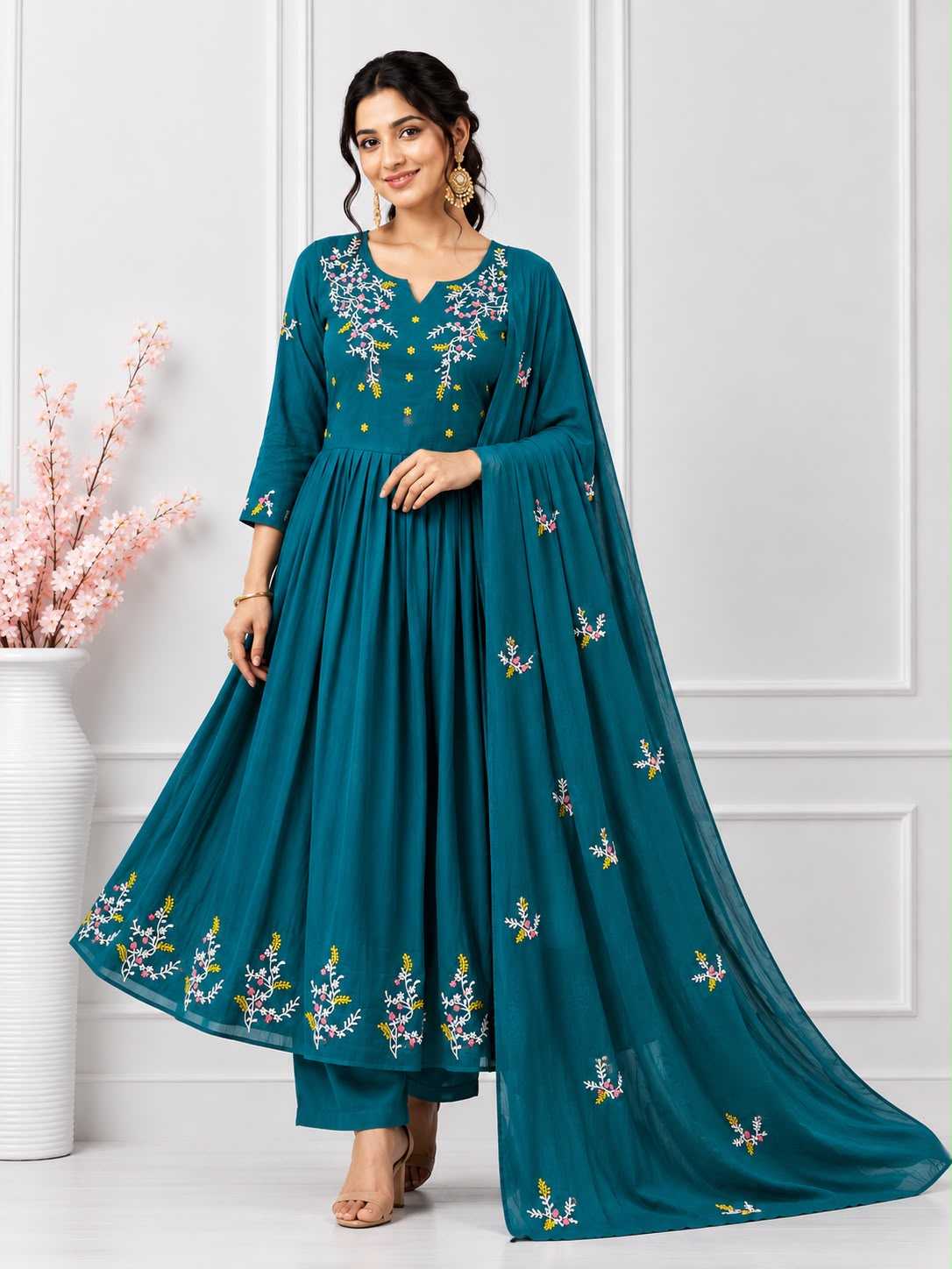 Embroidered Anarkali Suit Set for Women with Dupatta | LIKE N LIKE