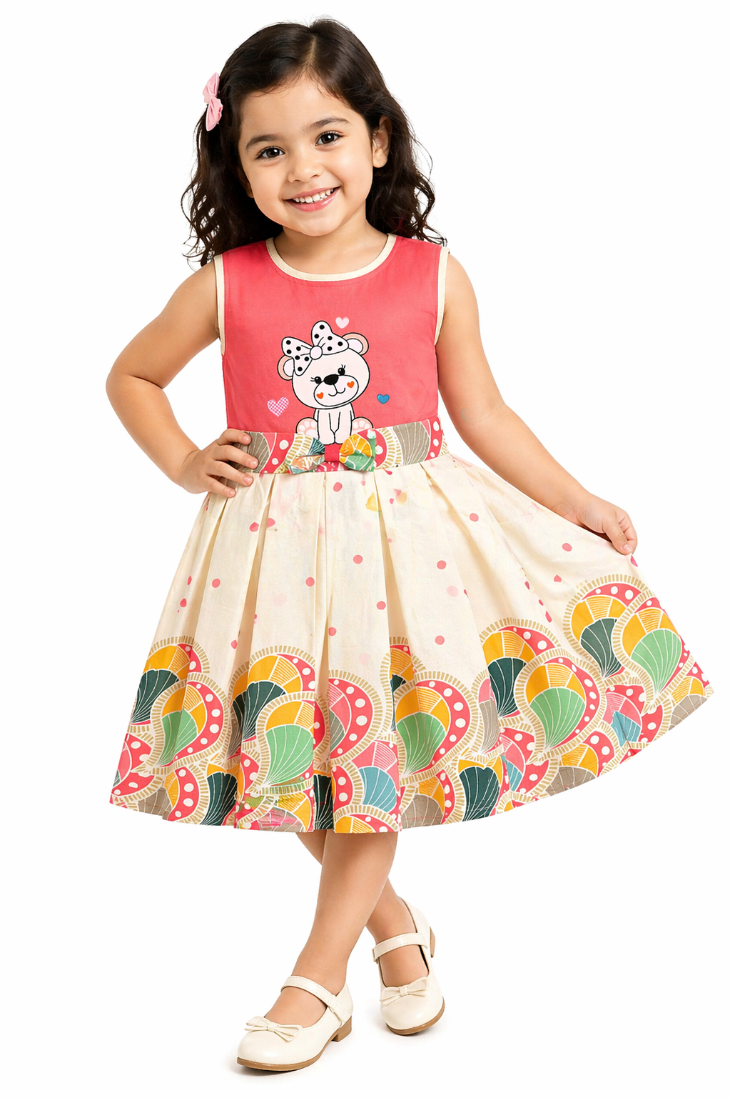 Teddy Design  Girls Frocks | 3 To 7 Years  | Girls