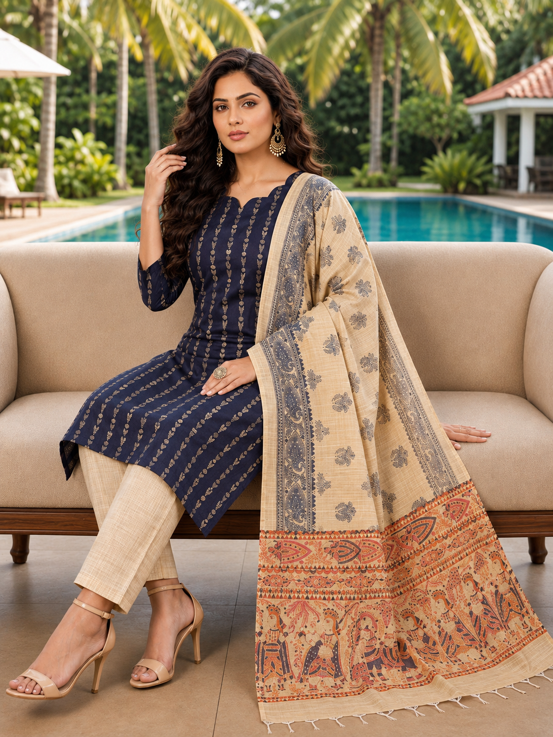 Handloom 3-Piece Suit Set with Functional Pocket & Art Dupatta @ ₹949/- | Free Shipping | Arrows