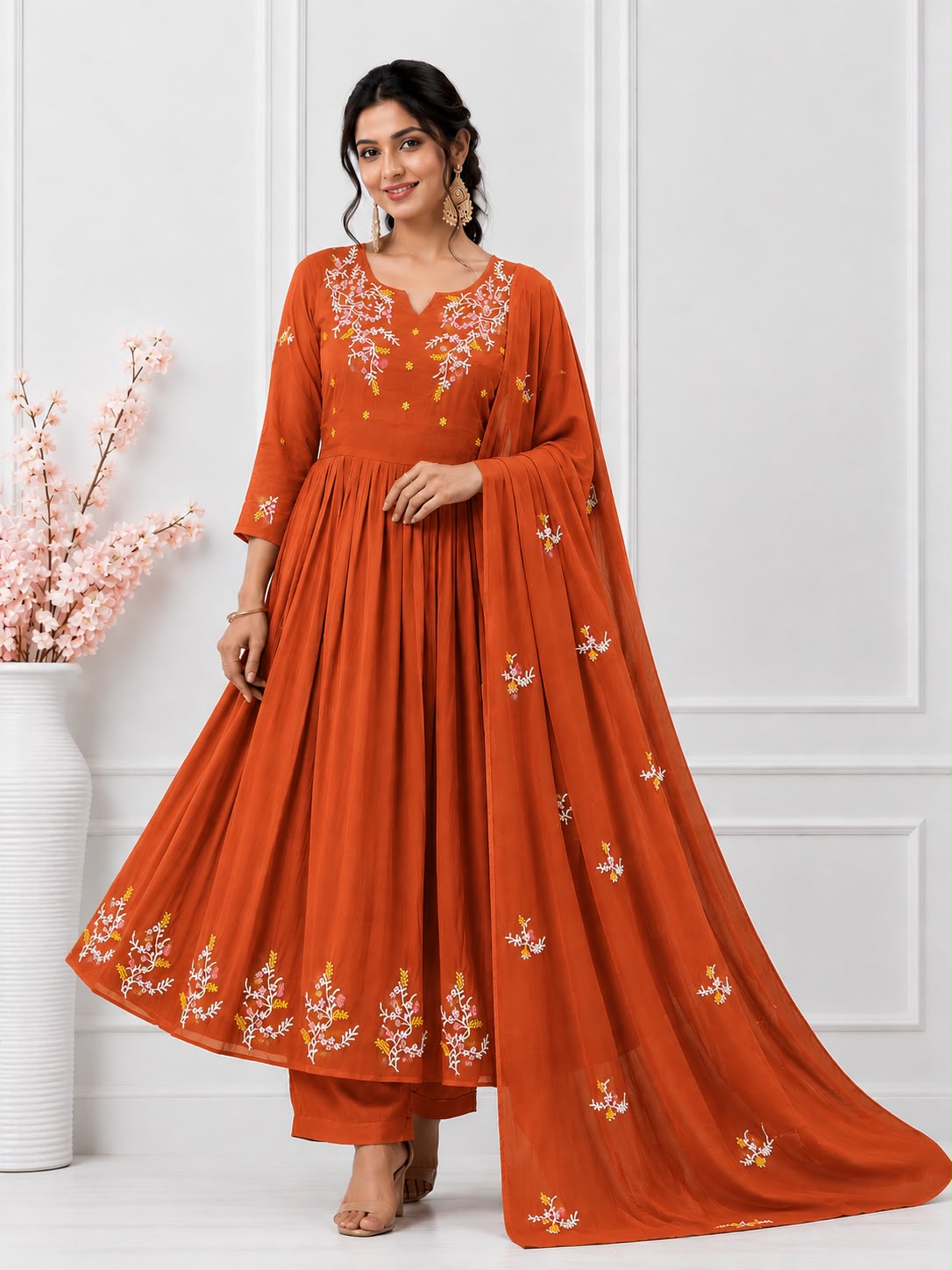 Embroidered Anarkali Suit Set for Women with Dupatta | LIKE N LIKE