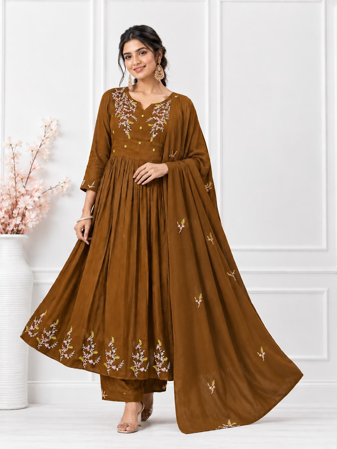 Embroidered Anarkali Suit Set for Women with Dupatta | LIKE N LIKE